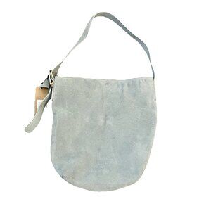 Margot New York Kaye Bucket Tote Suede Leather Crossbody Bag Leather Mint Green